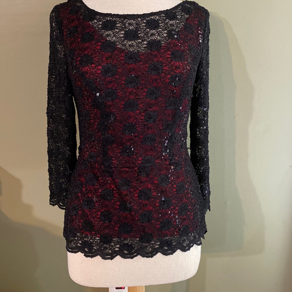 Black and red dress shirt
